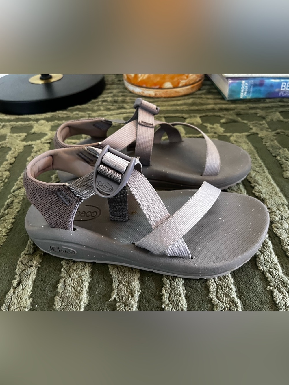 Chaco Cush Z Gray/purple Sport Sandals Women's